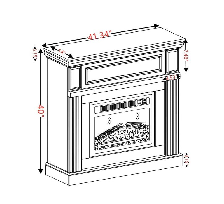 Only Mantel (NOT INCLUDED 23" FIREPLACE) -White,41.34"W*14"D*40"H - DTYStore
