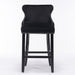 Furniture,Contemporary Velvet Upholstered Wing-Back Barstools with Button Tufted Decoration and Wooden Legs, and Chrome Nailhead Trim, Leisure Style Bar Chairs,Bar stools,Set of 2 (Black),SW1824BK - DTYStore