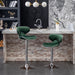 Masaccio Velvet Upholstered Adjustable Swivel Barstool, Set of 2, Green - DTYStore