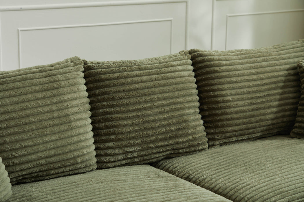 Modern Sectional Couch , 2 Pieces Corduroy Couch Cushion Covers , Soft Stretch Sofa Slipcovers with 2pcs Pillows