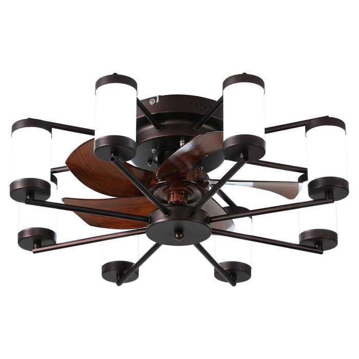 Ceiling Fan 21.7" with Dimmable Light DC Motor and 6 Speeds Reversible with Remote Control Flush Mount Low Profile Indoor with 5 Blade for Living Room, Bedroom - DTYStore