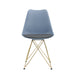 Modern Dining Chairs with Shell Lounge Plastic Seat and GOLDEN STEEL Legs KITEHCN chairs meeting room chairs living room,Set of 4, GREY - DTYStore