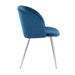 Fran Contemporary Chair in Chrome and Blue Velvet by LumiSource - Set of 2 - DTYStore