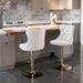 Furniture,Golden Swivel Velvet Barstools Adjusatble Seat Height from 25-33 Inch,Modern Upholstered Bar Stools with Backs Comfortable Tufted for Home Pub and Kitchen Island,Beige,Set of 2 - DTYStore