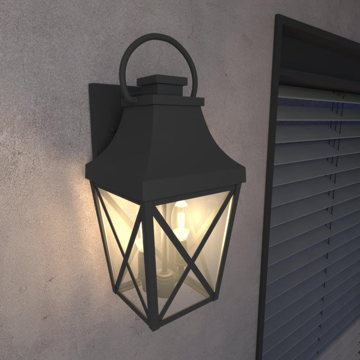 Outdoor Wall Lights, Porch Lights, Waterproof Outdoor Wall Sconce, Exterior Light Fixture Matte Black with Clear Glass Shade for Garage Patio Front Door Balcony (2 pack)