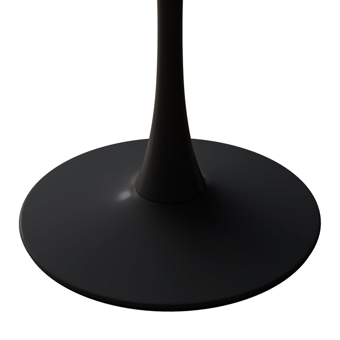 31.50"Modern Octagonal Coffee Table with Printed Black Marble Table Top,Metal Base, for Dining Room, Kitchen, Living Room - DTYStore