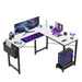 L Shaped Gaming Desk,hite - DTYStore