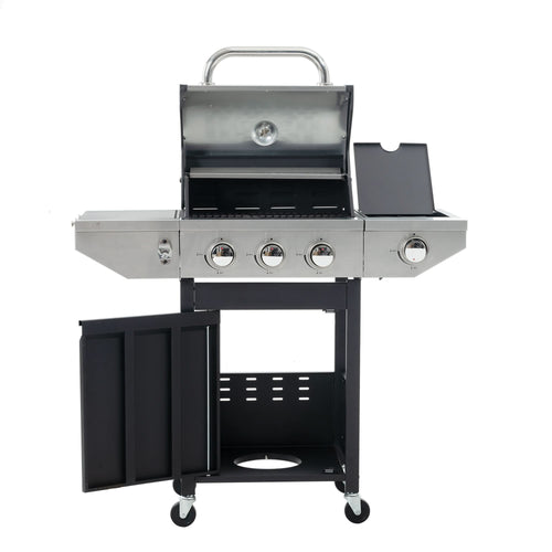 Propane Grill 3 Burner Barbecue Grill Stainless Steel Gas Grill with Side Burner, 37,000 BTU Outdoor Cooking, Patio, Garden Barbecue Grill, Black and Silver - Image 13