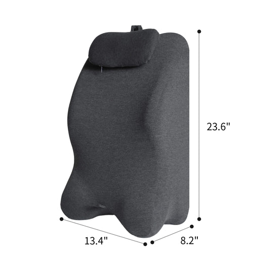 Ergonomic Spinal Posture Support Bed Pillow in Dark Grey with Multi-Functional Memory Foam Design - Image 3