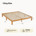 King Size Wood Bed Frame, No Spring Needed, 12in Wooden Platform Bed Frame Mattress Foundation with Support Slats, Natural Pine - DTYStore