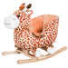 Kids Plush Rocking Horse Giraffe Style Themed Ride-On Chair Toy With Sound Brown - DTYStore