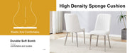 4 modern dining chairs, smooth PU leather backrest and silver-toned metal legs for a comfortable home experience for kitchens, bedrooms and offices. - DTYStore