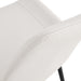 White artificial leather backrest cushion dining chair, black metal legs, curved widened cushion design for more comfort, suitable for restaurants, kitchens, bedrooms, offices.(4 chairs) 0502 - DTYStore