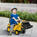 Ride On Excavator with Under Seat Storage, Pull Cart Kids Bulldozer for Boys & Girls, Sit and Scoot Construction Toy with Horn, Front Loader Shovel, for Sand and Snow, Ages 3 Years Old - DTYStore