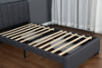 Twin Size Platform Bed Frame with 2 Storage Drawers and Headboard with USB, Linen Fabric Simple Style, Wooden Slats Support, No Box Spring Needed, Grey - DTYStore