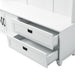 Modern Style Hall Tree with Storage Cabinet and 2 Large Drawers, Widen Mudroom Bench with 5 Coat Hooks, White - DTYStore