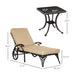Aluminum Adjustable Chaise Lounge Chair, Folding 4-Position Patio Recliner, Wheels, Armrests, Side Table, Cushion for Poolside, Backyard, Deck, Porch Garden, Beige - DTYStore