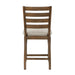 Counter Height Chairs Set of 2 Traditional Cherry Finish Wood Frame Beige Upholstery Dining Furniture - DTYStore