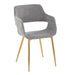 Margarite Contemporary Dining/Accent Chair in Gold Metal and Grey Fabric by LumiSource - Set of 2 - DTYStore