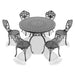 7-Piece Set Of All-Weather Cast Aluminum Dining Furniture Set With Black Frame - DTYStore
