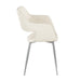 Margarite Contemporary Dining/Accent Chair in Chrome Metal and Cream Faux Leather by LumiSource - Set of 2 - DTYStore
