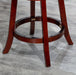24' Counter Height X-Back Swivel Stool, Cherry Finish, Charcoal Fabric Seat - DTYStore
