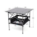 1-piece Folding Outdoor Table with Carrying Bag,Lightweight Aluminum Roll-up Square Table for indoor, Outdoor Camping, Picnics, Beach,Backyard, BBQ, Party, Patio, 27.56X27.56X27.56in, Black - DTYStore