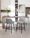 Counter Height Swivel Bar Stools Set of 2, 360° Swivel Upholstered Barstools with Back and Metal Legs, 25.6' Seat Height,Counter Stools for Kitchen Island and Pub,Linen Cloth,Grey - DTYStore