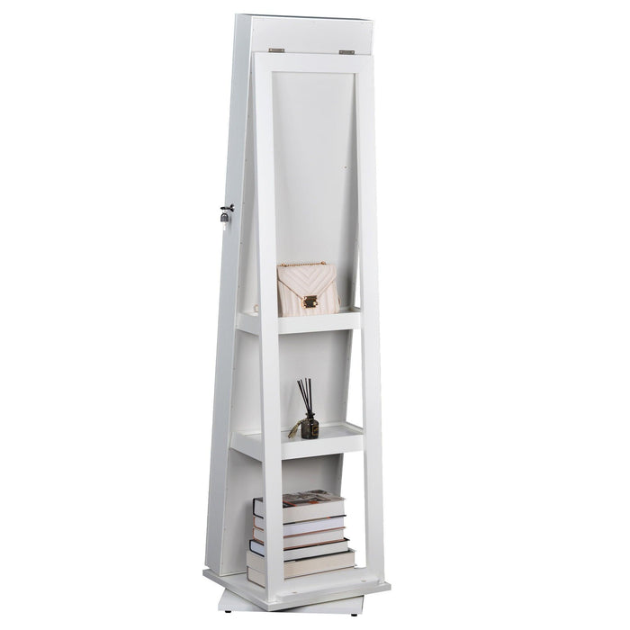 Full Length Mirror 360Â° Swivel Jewelry Cabinet - DTYStore
