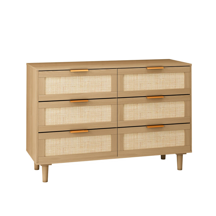 6 drawers Rattan dresser Rattan Drawer, Bedroom,Living Room - DTYStore