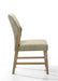 Eden Set of 2 Beige Linen Dining Chair with Rustic Oak Finish Legs - DTYStore