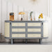Full Murphy Bed with Hidden Storage & Modern Woven Design,Gray - DTYStore