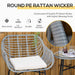 Outsunny 3 Piece Patio Set, Outdoor Bistro Furniture, PE Rattan Wicker Table and Chairs, Cushioned, Hand Woven, Modern Look with Tempered Glass for Garden, Porch, Pool, Backyard, Cream White - DTYStore