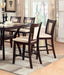 Contemporary Set of 2 Counter Height Chairs Dark Cherry And Ivory Solid wood Chair Padded Leatherette Upholstered Seat Kitchen Dining Room Furniture - DTYStore