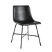 Modern Upholstered Dining Chair with Metal X Base, Set of 2, Black - DTYStore