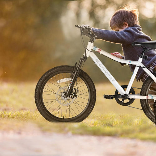 Ecarpat S20101 20 Inch Kids' Mountain Bike, 7 Speed, Front Suspension, White Steel Frame - Image 2
