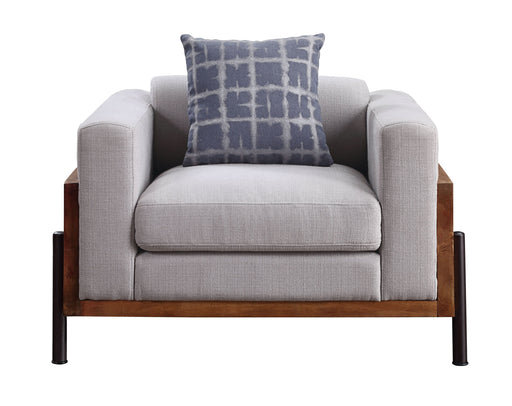 Pelton Fabric & Walnut Finish Living Room Seating Collection — Sofa Loveseat Chair