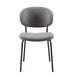 Grey Boucle Fabric Dining Chairs Set of 4, Mid-Century Modern Dining Chairs, Kitchen Dining Room Chairs, Curved BackrestUpholstered Boucle Dining Chair with Black Metal Legs - DTYStore