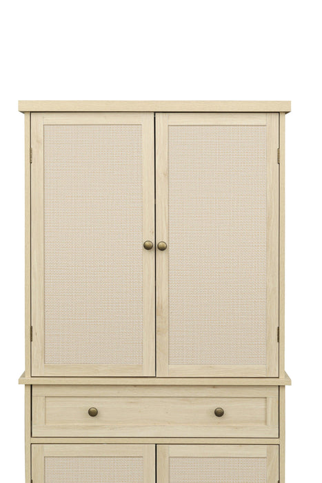 4 Door Cabinet with 1 Drawer, with 4 Adjustable Inner Shelves, Storage Cabinet - DTYStore