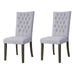 Grey and Grey Oak Side Chair with Button Tufted (Set of 2) - DTYStore