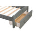 Platform Twin Bed Frame with Storage Drawer and Wood Slat Support No Box Spring Needed, Gray - DTYStore