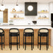 Americana Mid-Century Modern 30.5' Cane Back Bar Stool, Jet Black - DTYStore