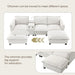 109*57"Modern Sectional Cloud Sofa with Console,USB Charging Port,Reading Light,Cup Holder,4 Seat Chenille Modular Couch,Storable Indoor Funiture for Living Room,Apartment,2 Color - DTYStore