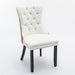 Furniture, Nikki Collection Modern, High-end Tufted Solid Wood Contemporary PU and Velvet Upholstered Dining Chair with Wood Legs Nailhead Trim 2-Pcs Set, White+Pink, SW2101WP - DTYStore