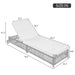 Outdoor Lounge Chair, Patio Chaise Lounge with 5-Position Backrest, Rattan Outdoor Lounge Chair with Cushion and Wheels for Poolside, Backyard, Garden (Natural+Beige) - DTYStore