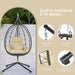 Egg Chair with Stand Indoor Outdoor Swing Chair Patio Wicker Hanging Egg Chair Hanging Basket Chair Hammock Chair with Stand for Bedroom Living Room Balcony - DTYStore