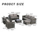 5 Piece Patio Furniture Set,Outdoor Wicker Rattan Sofa Conversation Set All Weather Patio Sectional Sofa Set with Glass Table, Cushions and Pillows for Garden, Backyard - DTYStore