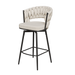 360°Swivel Bar Chairs set of 2, equipped with soft cushioned backrest counter stool, metal leg modern luxury kitchen chair, suitable for family dining, kitchen island - DTYStore