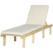 Outsunny Chaise Lounge Chair for Outdoor, Patio Recliner with 4-Position Adjustable Backrest and Cushion for Deck, Beach, Lawn and Sunbathing, Natural - DTYStore