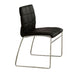 Set of 2 Leatherette Upholstered Side Chairs in Black and Chrome - DTYStore